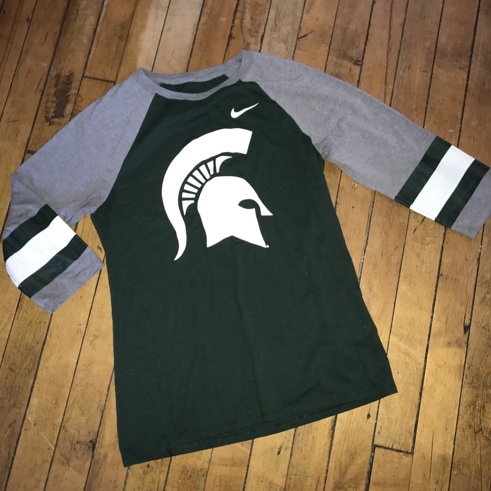 Michigan‎ State Spartans Nike Womens Small Baseball Tee Shirt